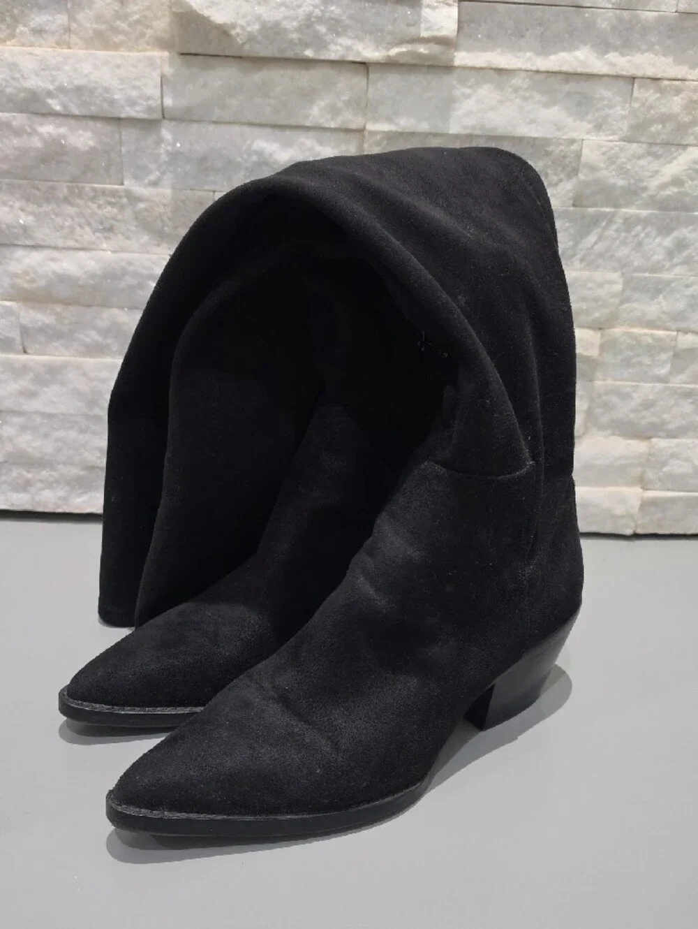 Gianni Bini Black Suede Over-the-Knee Pointed-Toe Boots
